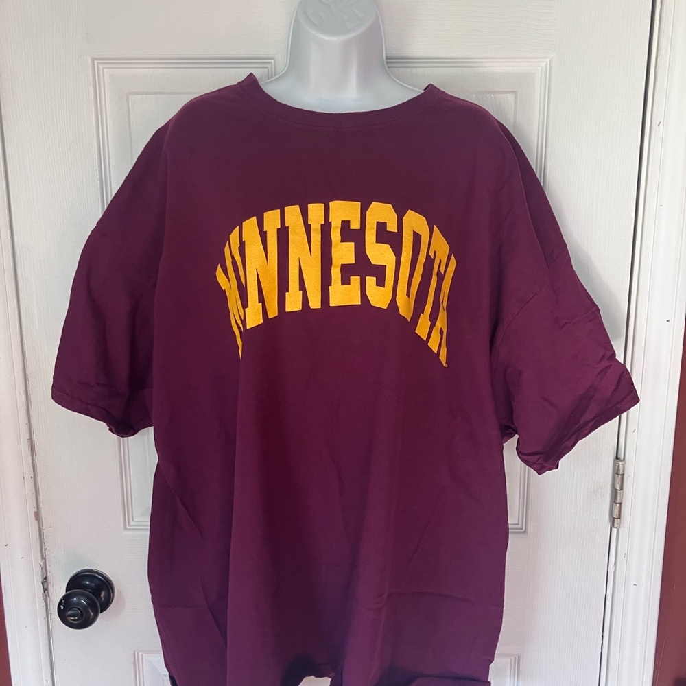 Minnesota Maroon Tee with Gold Lettering